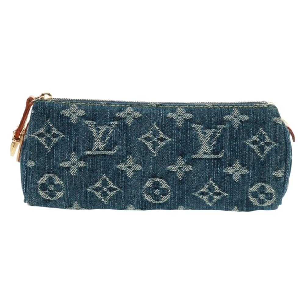Louis Vuitton Monogram Denim Trousse Speedy GM Pouch Blue
